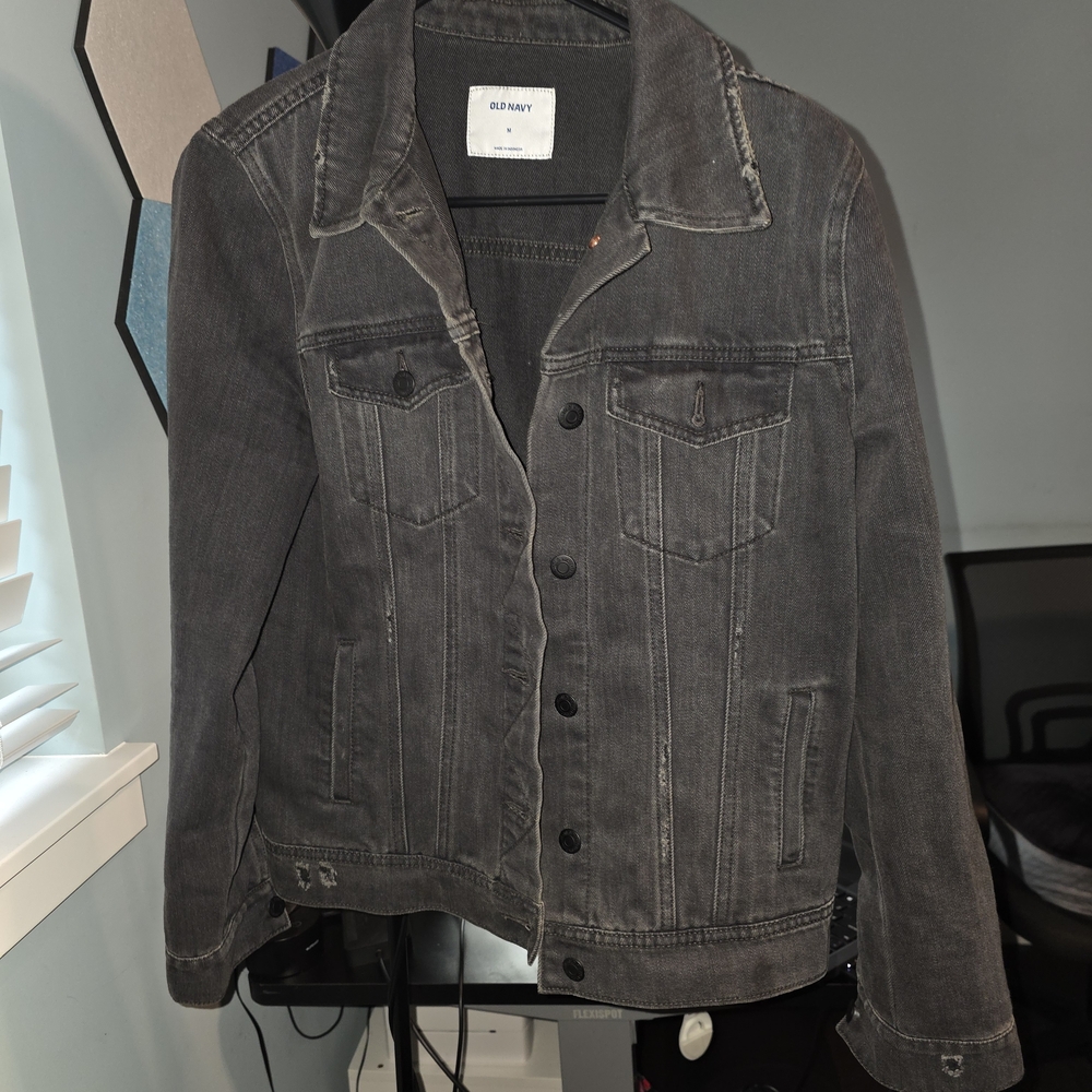 Old Navy Charcoal Gray Denim Jacket